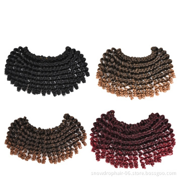 Jamaican Bounce Crochet Hair 8 Inch 85G Hot Selling Synthetic Ombre Soft Baby Jumpy Wand Curl Crochet Braids For African Hair